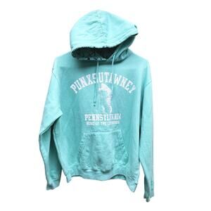 Mint Green Punxsutawney PA Groundhog Athletic Hoodie Sweatshirt Size L